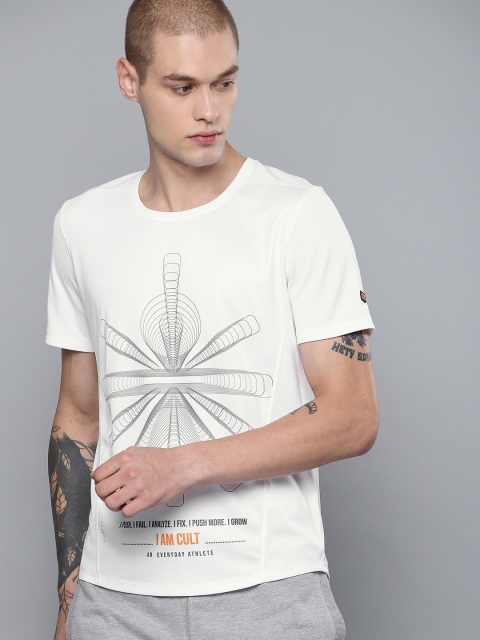 

Cultsport Men White Printed Round Neck T-shirt