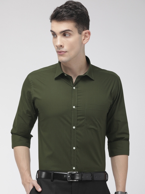 

Park Avenue Men Olive Green Slim Fit Solid Formal Shirt