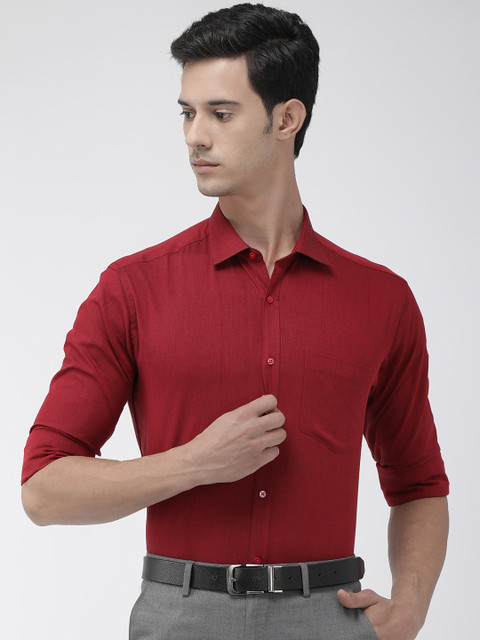 

Park Avenue Men Maroon Slim Fit Solid Formal Shirt