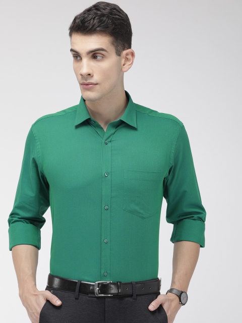 

Park Avenue Men Green Slim Fit Self Design Formal Shirt