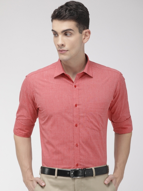 

Park Avenue Men Coral Red Slim Fit Solid Formal Shirt