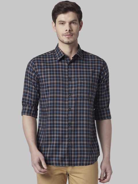 

Park Avenue Men Blue Slim Fit Checked Casual Shirt