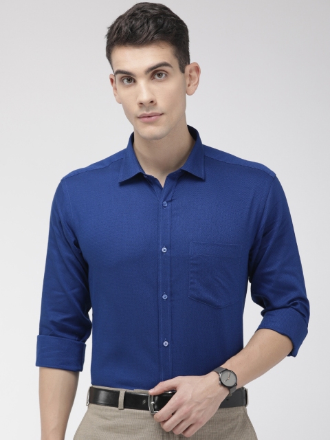 

Park Avenue Men Blue Slim Fit Self Design Casual Shirt