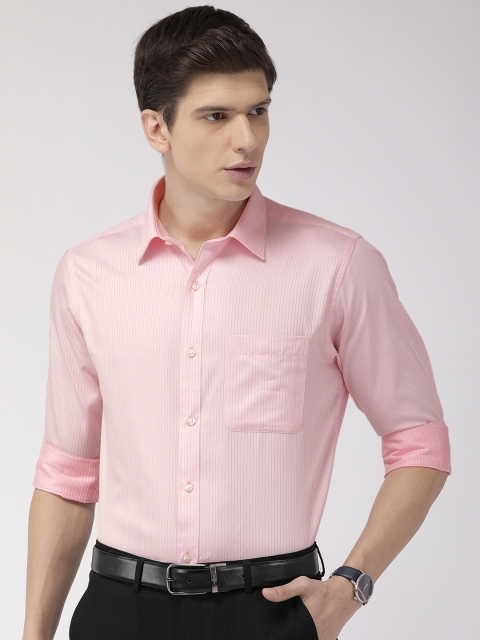 

Raymond Men Pink Slim Fit Self Striped Formal Shirt
