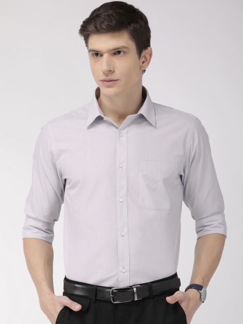 

Raymond Men Grey Slim Fit Self Striped Formal Shirt