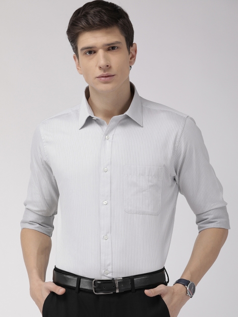 

Raymond Men Grey Slim Fit Self Striped Formal Shirt