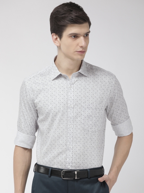 

Park Avenue Men Grey & Black Slim Fit Printed Formal Shirt
