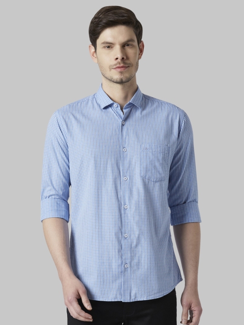 

Park Avenue Men Blue Slim Fit Checked Casual Shirt