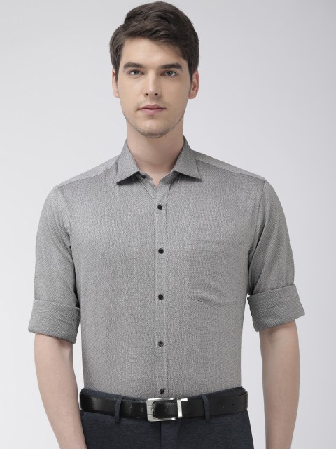 

Park Avenue Men Black Slim Fit Self Design Formal Shirt