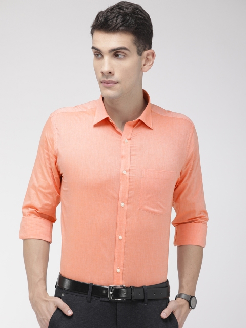 

Park Avenue Men Coral Orange Slim Fit Solid Formal Shirt