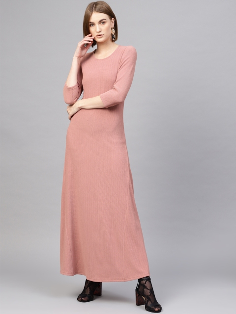 

SASSAFRAS Women Pink Solid Maxi Dress