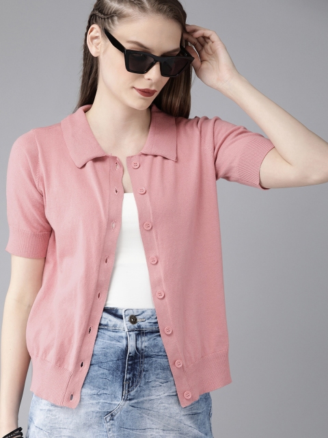 

Roadster Women Pink Solid Shirt Style Top