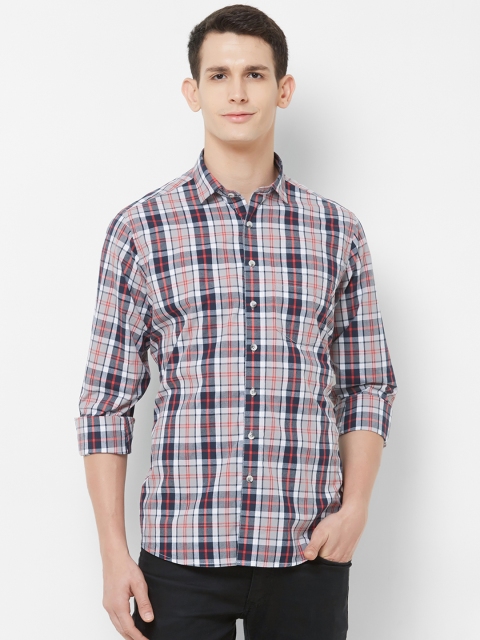 

EVOQ Men Grey & Red Regular Fit Checked Casual Shirt