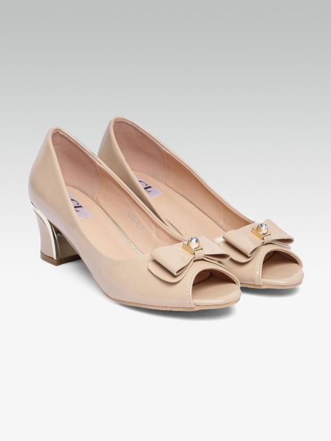 

Carlton London Women Beige Embellished Peep Toes