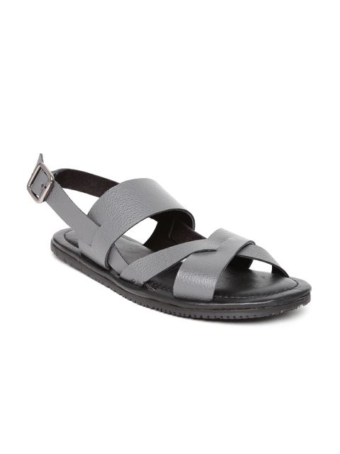 

Van Heusen Men Grey Leather Sandals