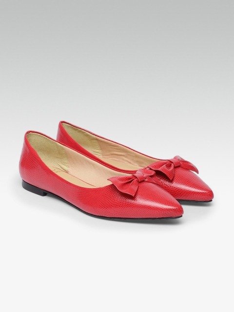 

Carlton London Women Red Textured Ballerinas