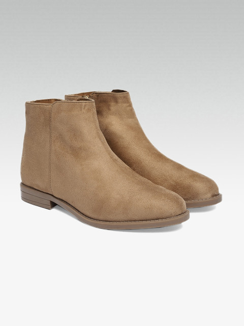 

Carlton London Women Tan Brown Solid Flat Boots