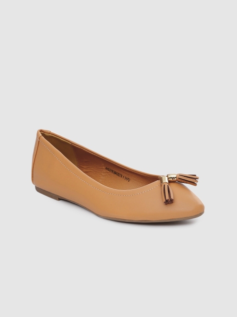 

Allen Solly Women Tan Brown Solid Tasselled Leather Ballerinas