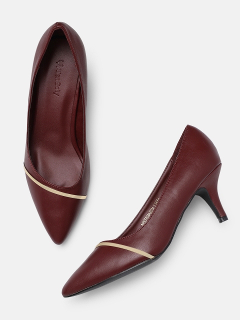 

Allen Solly Women Burgundy Solid Pumps