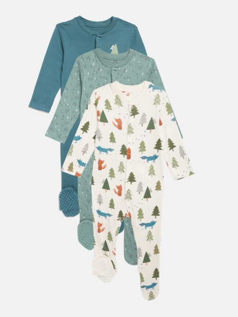 

Marks & Spencer Kids Pack Of 3 Sleepsuits, Green