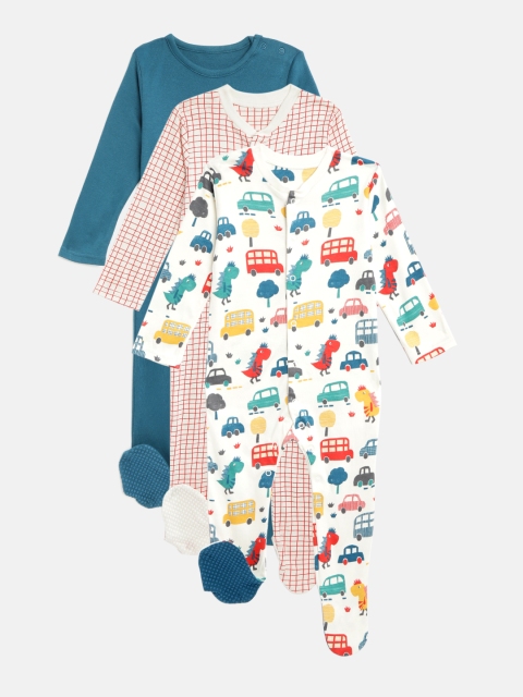

Marks & Spencer Kids Pack of 3 Printed Sleepsuits, White
