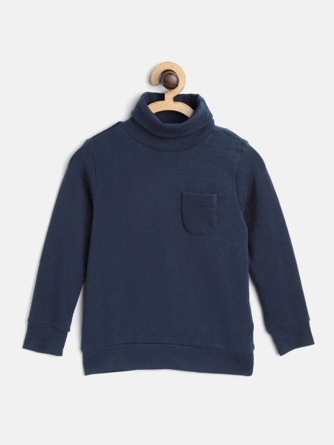 

Marks & Spencer Boys Navy Blue Solid Turtle Neck T-shirt