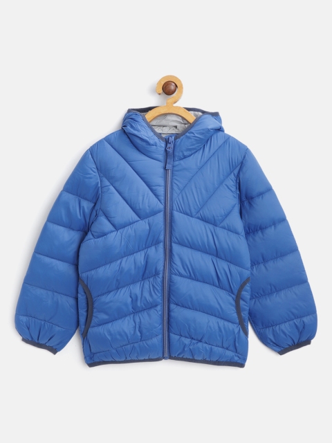 

Marks & Spencer Boys Blue Solid Water Resistant Hooded Puffer Jacket