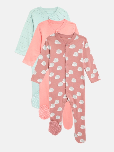

Marks & Spencer Kids Pack of 3 Sleepsuits, Coral