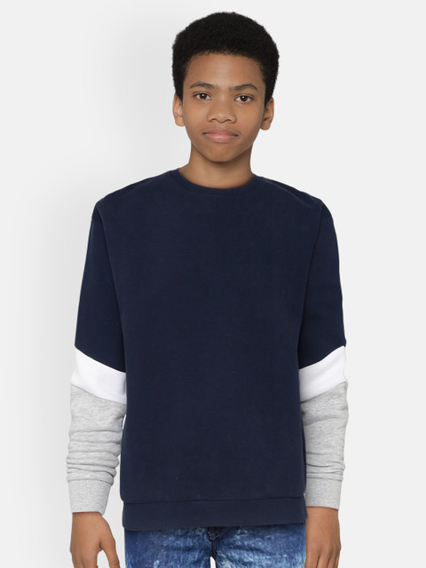 

Marks & Spencer Boys Navy Blue Solid Sweatshirt