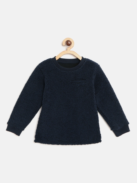 

Marks & Spencer Boys Navy Blue Faux Fur Solid Sweatshirt
