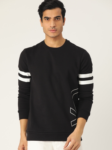 

United Colors of Benetton Men Black Printed Detail Sweatshirt