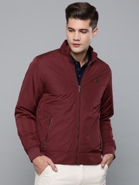 

Louis Philippe Men Maroon Solid Padded Bomber Jacket