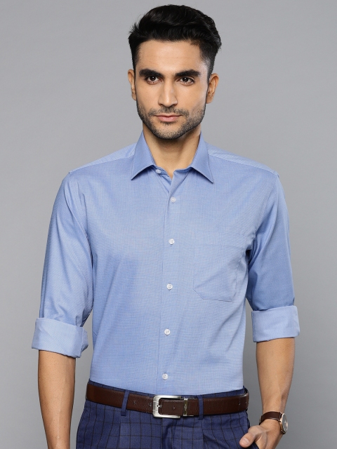 

Louis Philippe Men Blue Slim Fit Checked Formal Shirt