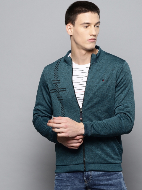 

Louis Philippe Sport Men Teal Blue Self-Design Sweatshirt
