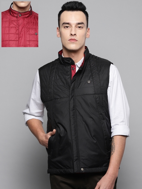 

Louis Philippe Men Black Reversible Solid Padded Jacket