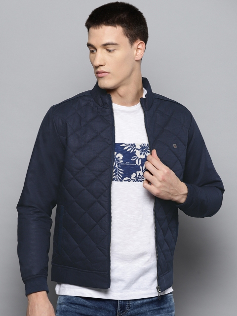 

Louis Philippe Sport Men Navy Blue Solid Quilted Jacket