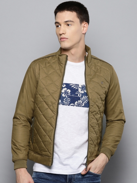 

Louis Philippe Sport Men Olive Green Solid Quilted Jacket