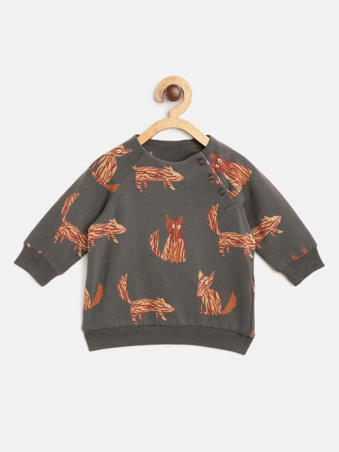 

Marks & Spencer Kids Charcoal Grey & Rust Brown Printed Sweatshirt