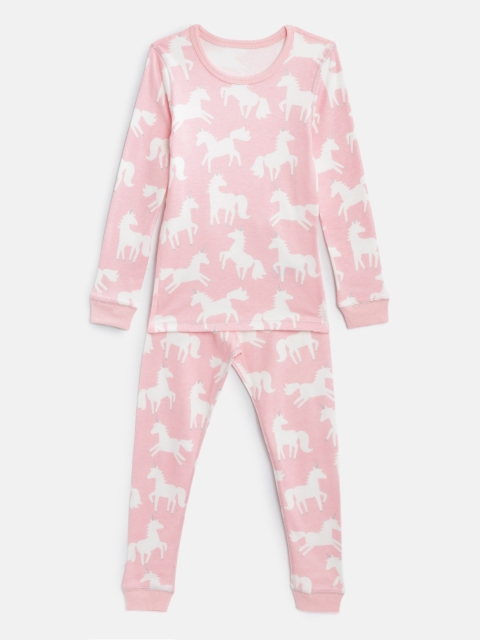 

Marks & Spencer Girls Pink & White Printed Thermal Set