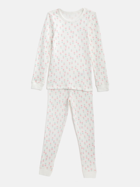 

Marks & Spencer Girls Off-White & Pink Printed Thermal Set
