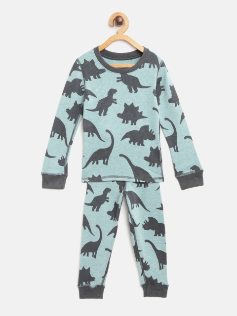 

Marks & Spencer Kids Green & Charcoal Grey Dinasour Print Thermal Set