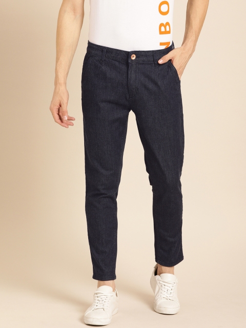 

ether Men Blue Carrot Fit Mid-Rise Clean Look Stretchable Jeans
