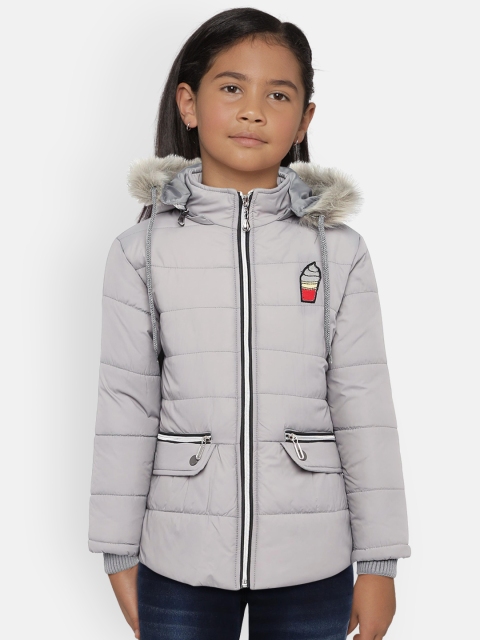 

Fort Collins Girls Grey Solid Padded Jacket