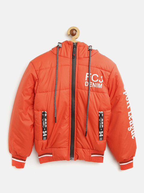 

Fort Collins Boys Orange Hooded Bomber Jacket