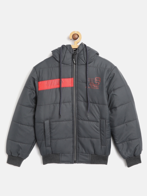 

Fort Collins Boys Charcoal Grey Hooded Bomber Jacket