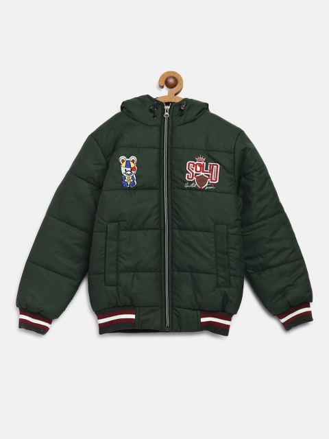 

Fort Collins Boys Olive Green Solid Bomber Jacket