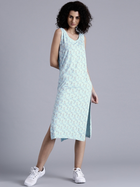 

Kook N Keech Women Blue Printed Midi Shift Dress