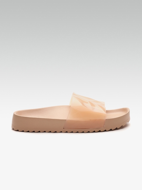 

Carlton London Women Peach-Coloured Textured Open Toe Flats
