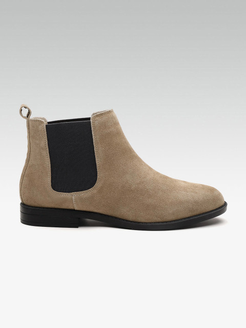 

Carlton London Women Camel Brown Solid Mid-Top Chelsea Boots