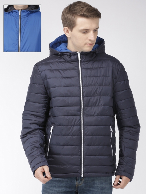 

Celio Men Navy Blue Solid Reversible Puffer Jacket